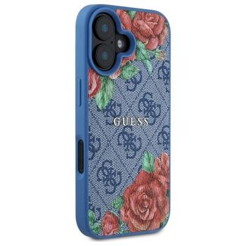 Guess GUHMP16SP4ROPEMCB Hardcase 4G Flowers Print MagSafe Aizsargapvalks priekš iPhone 16 6.1