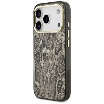 Guess Python Pattern MagSafe Case Защитный чехол для iPhone 17 Pro / коричневый (GUHMP17LHIMPYGW)