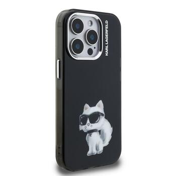 Karl Lagerfeld IML Aquarelle Choupette Case Aizsargapvalks priekš iPhone 15 Pro / melns (KLHCP15LHMCHAQK)