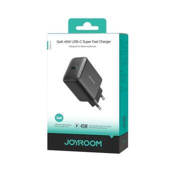 Joyroom Travel Charger GaN Fast Charger Type-C Зарядное устройство 45W PD 3.0 QC 3.0 SFC 2.0 PPS / чёрный (JR-TCG13-BLK)