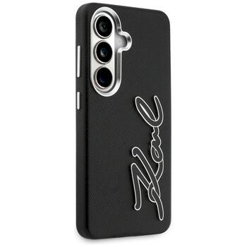 Karl Lagerfeld Grained Signature Metal Resin Logo Защитный чехол для Samsung Galaxy S26 / чёрный (KLHCS26SPGFKSRSK)