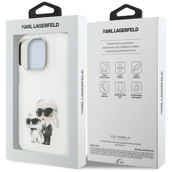 Karl Lagerfeld IML Aquarelle Karl & Choupette & Logo Защитный чехол для iPhone 16 Pro / белый (KLHCP16LHMKCAQH)