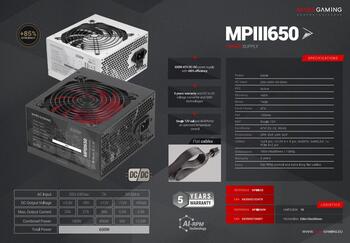 Mars Gaming MPIII650W Barošanas bloks ATX 650W (MPIII650W)