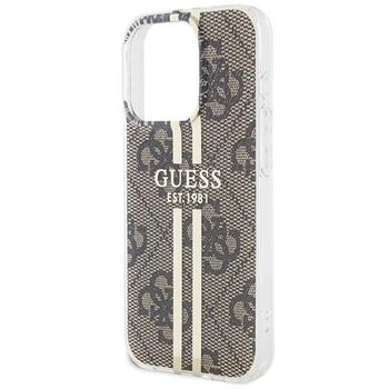 Guess GUHCP15LH4PSEGW Hardcase IML 4G Gold Stripe Aizsargapvalks priekš iPhone 15 Pro 6.1