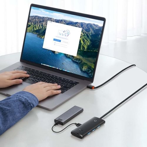 Baseus WKQX030101 HUB Lite Series Adapteris USB-A uz 4xUSB-A 3.0 5Gb/s (WKQX030101)