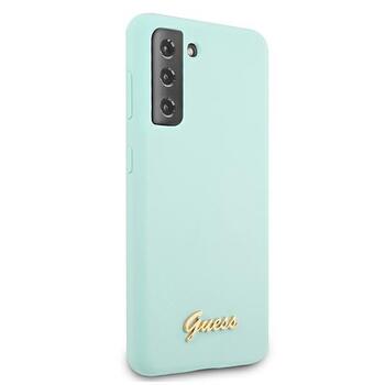 Guess GUHCS21MLSLMGLB Hardcase Silicone Script Metal Logo Защитный чехол для S21+ G996 / синий (GUHCS21MLSLMGLB)