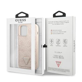 Guess GUHCP13LP4TPP hardcase 4G Triangle Logo Cardslot Aizsargapvalks priekš iPhone 13 Pro / 13 6,1