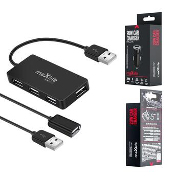 Maxlife Home Office USB 2.0 USB - 4x USB 0,15 m + kabelis 1,5 m Hubs (OEM0002311)