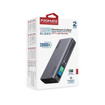 Promate Titan-130 Переносная зарядная батарея 130W / 20000mAh / USB-C PD / QC3.0 (TITAN130)