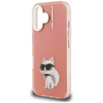 Karl Lagerfeld IML Aquarelle Choupette & Logo Aizsargapvalks priekš iPhone 16 / rozā (KLHCP16SHMCHAQP)