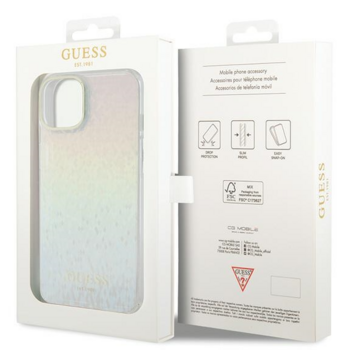 Guess IML Faceted Mirror Disco Iridescent Case Aizsargapvalks Priekš iPhone Apple 15 (GUHCP15SHDECMI)