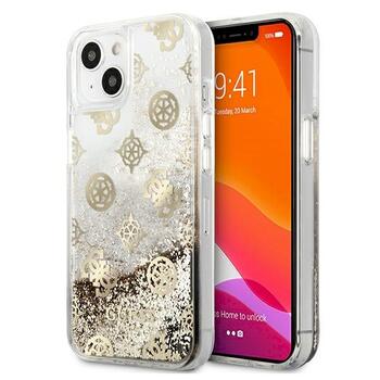 Guess GUHCP13SLGPEGO Peony Liquid Glitter Aizsargapvalks priekš iPhone 13 mini 5,4