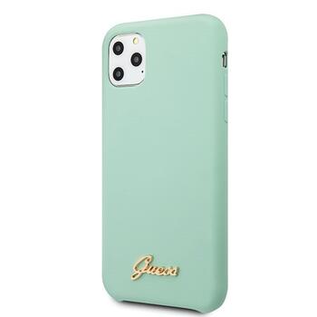 Guess GUHCN65LSLMGG Silicone Vintage Gold Logo Hard Case Защитный чехол для iPhone 11 Pro Max / зелёный (GUHCN65LSLMGG)