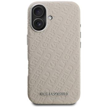 Karl Lagerfeld FW Stamped Karl MagSafe Case Aizsargapvalks priekš iPhone 16 / bēšs (KLHMP16SPGKLFOFE)