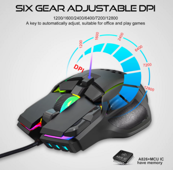 RoGer S700 Проводная игровая мышь DPI 12800 / RGB (S700-BK)