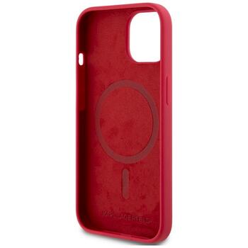 Case Karl Lagerfeld Silicone Karl&Choupette Heads Ring MagSafe Защитный чехол для iPhone 15 / красный (KLHMP15SSCMKCRHR)