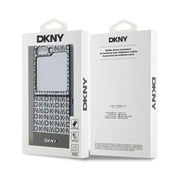 DKNY PU Leather Repeat Pattern Bottom Stripe Case Защитный чехол для Samsung Galaxy Z Flip 6/7 FE / коричневый (DKHCZF6PSOSPW)