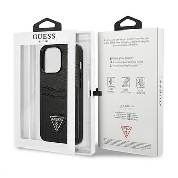 Guess GUHCP13LPSATPK Hardcase Saffiano Triangle Logo Cardslot Защитный чехол для iPhone 13 Pro / 13 6,1