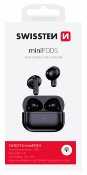 Swissten TWS Mini Pods Bluetooth Стерео Гарнитура с Микрофоном (54200100)