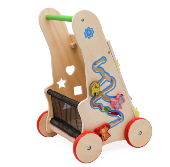 RoGer 6in1 Bērnu koka Izglītojoša Rotaļlieta Staigulītis (RO-6495)
