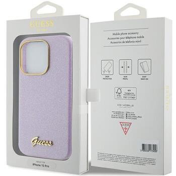Guess Glitter Glossy Script Back Case Защитный Чехол для Apple iPhone 15 Pro (GUHCP15LPGMCSL)