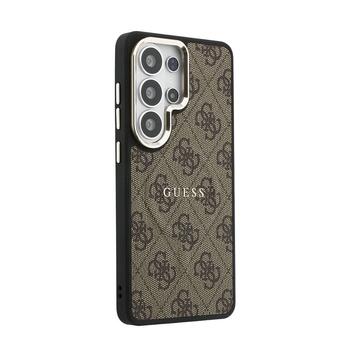 Guess PU Leather 4G Gold Frame Magnetic Case Чехол для Samsung Galaxy S26 Ultra (GUHMS26LP4MSEGCW)