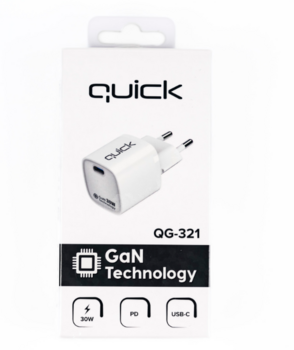 Quik Accessories QG-321 GaN Charger USB-C Зарядное Устройство 30W (QG-321)