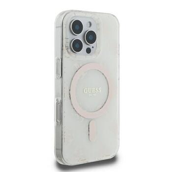 Guess IML 4G Background MagSafe Защитный Чехол для Apple iPhone 16 Pro (GUHMP16LH4DTEH)