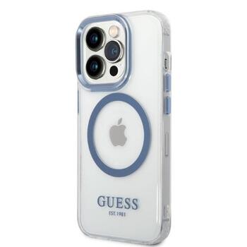 Guess GUHMP14LHTRMB Metal Outline Magsafe Hard Case Aizsargapvalks priekš iPhone 14 Pro 6,1