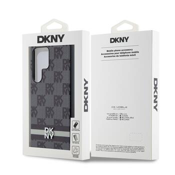 DKNY PU Leather Checkered Pattern and Stripe Case for Samsung Galaxy S24 Ultra Защитный чехол для Samsung Galaxy S24 Ultra / чёрный (DKHCS24LPCPTSSK)