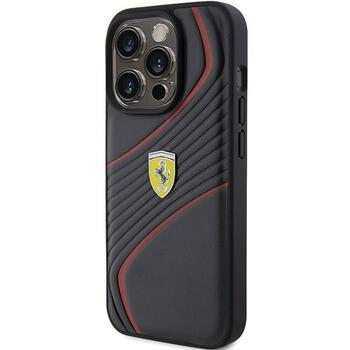 Ferrari Twist Metal Logo Back Case Aizsargapvalks Priekš Apple iPhone 15 Pro (FEHCP15LPTWK)