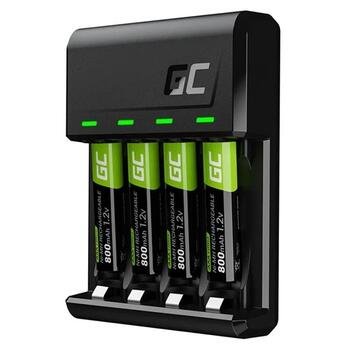 Green Cell VitalCharger UBS-C lādētājs AAA/AA akumulatoriem / 4x HR03 800mAh komplektā (GRSETGC0222205VN)