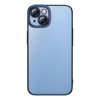 Baseus Glitter Transparent Case and Tempered Glass Set Защитный чехол и защитное стекло для iPhone 14 Plus / синий (ARMC021403)