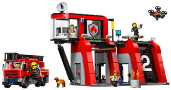 LEGO City 60414 Fire Station with Fire Truck Konstruktors (60414)