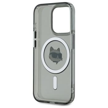 Karl Lagerfeld KLHMP15LHLSCHK Hardcase IML Metal Choupette Head Mag Aizsargapvalks priekš iPhone 15 Pro 6.1
