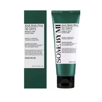SomeByMi AHA-BHA-PHA 30 Days Miracle Acne Clear Foam Пенка Для Умывания 100ml (8809647390091)