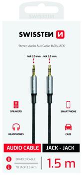 Swissten Textile Aux Audio Cable 1.5m (73501215)