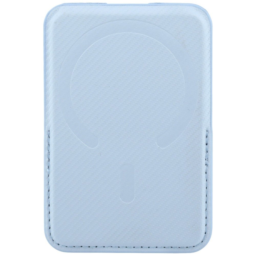BMW Carbon Wallet Case Metal Logos MagSafe Telefona maciņš ar rāvējslēdzēju / zils (BMOWMCS26PTKLB)
