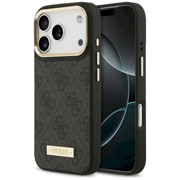 Guess 4G Logo Plate MagSafe Case Защитный чехол для iPhone 17 Pro / чёрный (GUHMP17LU4GPRK)