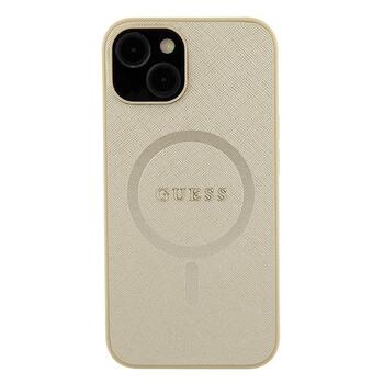 Guess Saffiano MagSafe Back Case Aizsargapvalks Priekš Apple iPhone 15 Plus (GUHMP15MPSAHMCB)