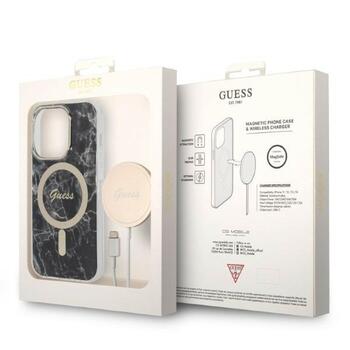Guess Set GUBPP14XHMEACSK Aizsargapvalks un lādētājs priekš iPhone 14 Pro Max 6,7