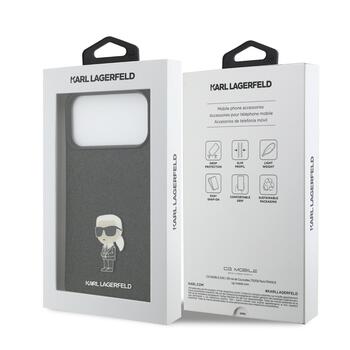 Karl Lagerfeld Fixed Glitter Metal Ikonik Case Чехол для Apple iPhone 17 Pro Max (KLHCP17XGKNPSK)