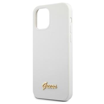Guess GUHCP12SLSLMGWH Metal Logo Script Защитный чехол для iPhone 12 mini 5,4