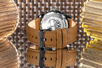 Timberland Classic Vīriešu Rokas Pulkstenis Black Brown Leather 45mm (TDWGF0041205)