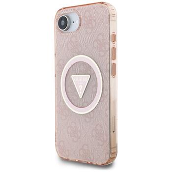 Case Guess IML Metal Glitter 4G Circle Triangle MagSafe Защитный чехол для iPhone 16e / 17e / розовый (GUHMPSE4HG4PRTGP)