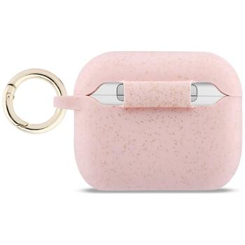 Guess Silicone Glitter Ring Case Защитный чехол для AirPods Pro 3 / розовый (GUAP3SGGEP)