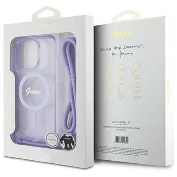 Guess GUHMP16XHCTSGNSU Hardcase Crossbody Cord Script MagSaf Aizsargapvalks priekš iPhone 16 Pro Max 6.9