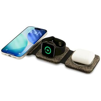 Guess wireless charger 3-in-1 4G Беспроводное зарядное устройство / коричневый (GUFWC4GEMW)