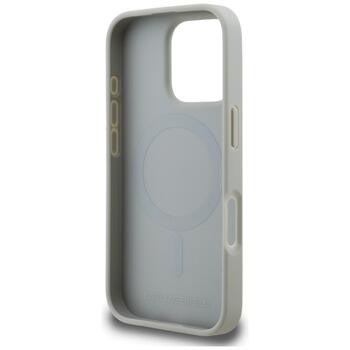 Karl Lagerfeld Grained Pattern & Logo MagSafe Case Защитный чехол для iPhone 16 Pro Max / серый (KLHMP16XPGGRMPKG)
