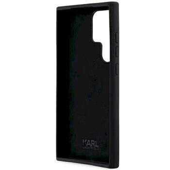 Karl Lagerfeld KLHCS24LSMHKNPK Silicone Ikonik Metal Pin Aizsargapvalks priekš S24 Ultra S928 / melns (KLHCS24LSMHKNPK)